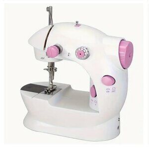 NWT Mini Sewing Machine PINK Foot Pedal 2 Speeds Double Threads Light